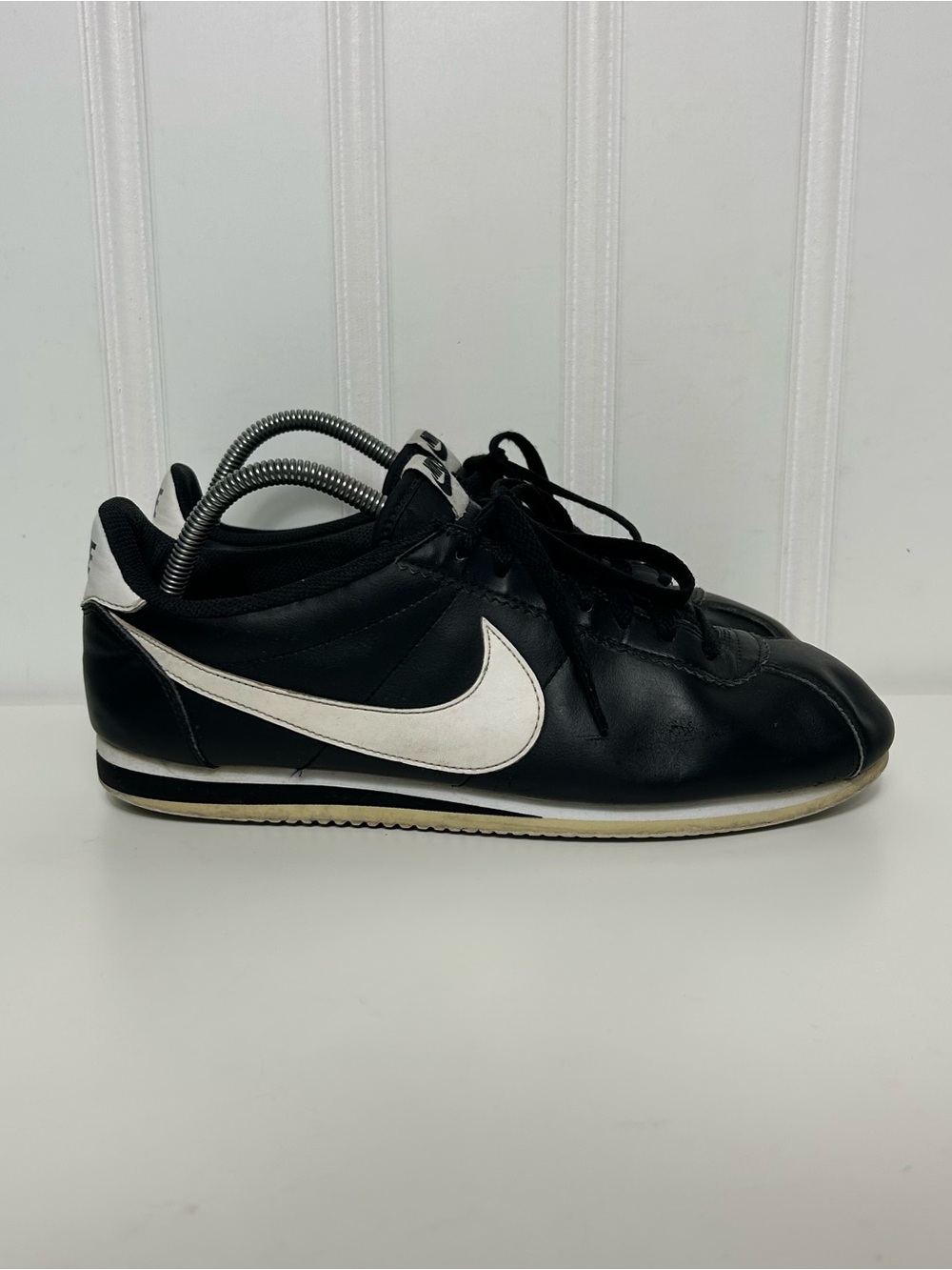 Nike Cortez black white leather lace men’s 11.5